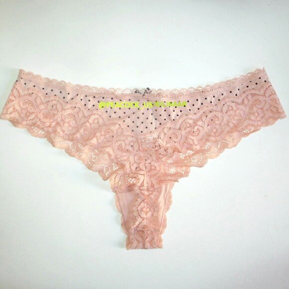 38DD/XL Victoria's Secret Body by Victoria Lined Demi Bra Set Thong Peach Dot - Picture 5 of 8